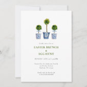Topiary Pasen brunch & eieren jacht uitnodiging (Voorkant)