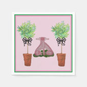 Topiary Pink Staffordshire Dog Paper Guest Towels Servet (Voorkant)