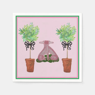 Topiary Pink Staffordshire Dog Paper Guest Towels Servet