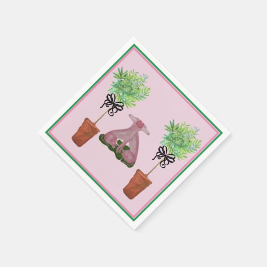 Topiary Pink Staffordshire Dog Paper Guest Towels Servet (Hoek)