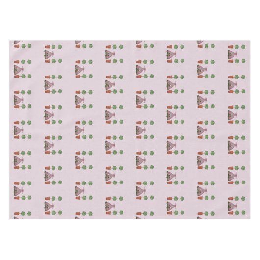 Topiary Pink Staffordshire Dogs fabric Tafelkleed (Voorkant (Horizontaal))