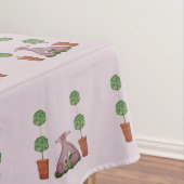 Topiary Pink Staffordshire Dogs fabric Tafelkleed (Voorbeeld)