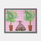 Topiary Pink Staffordshire Dogs Mat doormat rug (Voorkant)