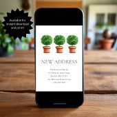 Topiary-Planten | We zijn verhuisd | Nieuw thuisad Aankondiging