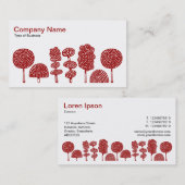 Topiary - Ruby Red on White Visitekaartje (Voorkant / Achterkant)