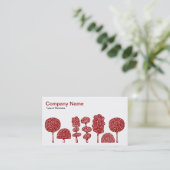 Topiary - Ruby Red on White Visitekaartje (Staand voorkant)