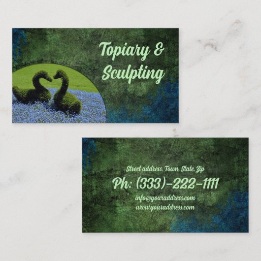 Topiary & Sculpting Custom Shapes Gardener Service Visitekaartje (Voorkant / Achterkant)