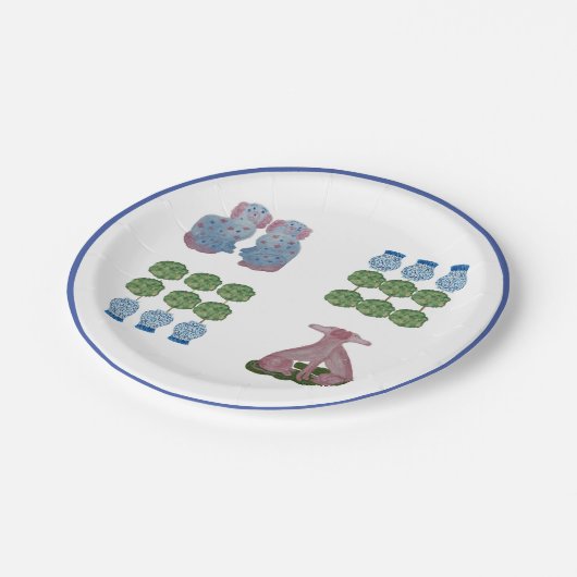 Topiary Staffordshire Dogs Ginger Jar Papieren Bordje (Gekanteld)