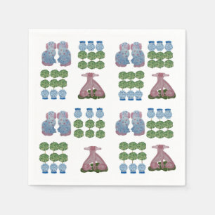 Topiary Staffordshire Dogs Ginger Jar Servet