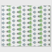 Topiary Topiaries Blue en White Ginger Jar Cadeaupapier (Vlak)