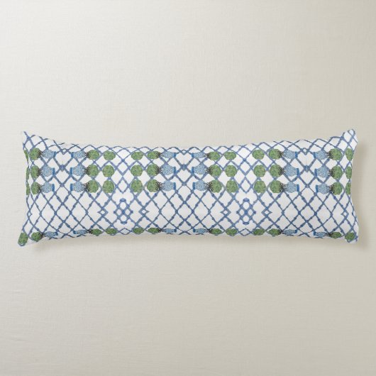 Topiary Topiaries Blue White Ginger Jar Jars Lichaamskussen (Voorkant)