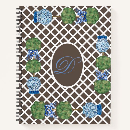 Topiary Topiaries Chinoiserie Ginger Jar Jars Notitieboek (Voorkant)