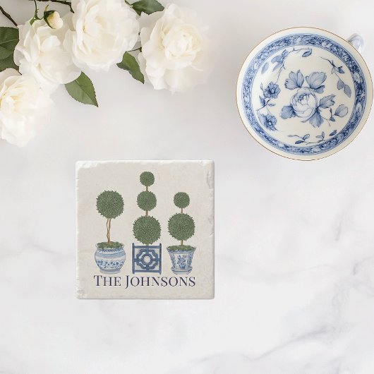 Topiary Tree Chinoiserie Trio Stenen Onderzetter