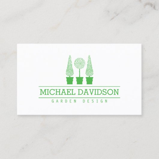Topiary Trio Gardener Landscaping Bright Green Visitekaartje (Voorkant)