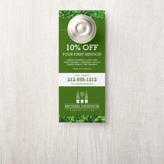 Topiary Trio Gardener Landscaping Green/White Deurhanger (Op knop)