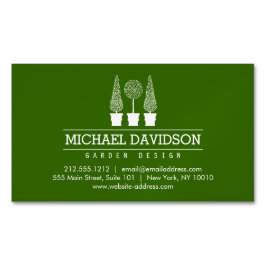 Topiary Trio Gardener Landscaping Green/White Magnetisch Visitekaartje