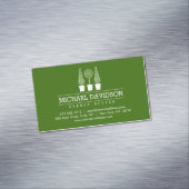 Topiary Trio Gardener Landscaping Green/White Magnetisch Visitekaartje (Voorbeeld)