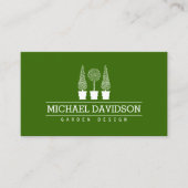 Topiary Trio Gardener Landscaping Green/White Visitekaartje (Voorkant)