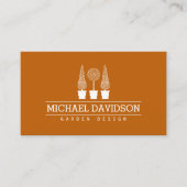 Topiary Trio Tuinman Landscaping Donker Sinaasappe Visitekaartje (Voorkant)