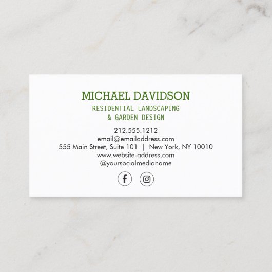 Topiary Trio Tuinman Landschapsarchitectuur Groen/ Visitekaartje (Achterkant)