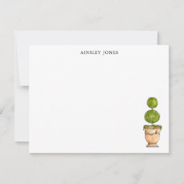 Topiary waterverf-illustratie notitiekaartje