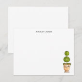 Topiary waterverf-illustratie notitiekaartje (Voorkant / Achterkant)