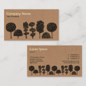 Topiary - zwart op kartonnen doos textuur visitekaartje (Voorkant / Achterkant)