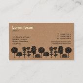 Topiary - zwart op kartonnen doos textuur visitekaartje (Achterkant)