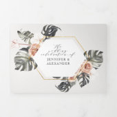 Topical Chic Beach Wedding Tri-Fold Drieluik Uitnodiging (Cover)