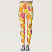 Topical Floral Hibiscus Pattern Leggings (Voorkant)