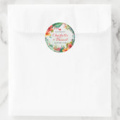 Topical Floral Wreath | Datum opslaan | Weddenscha Ronde Sticker (Tas)