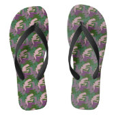 Topical Leaf Monstera Paars Green Teenslippers (Voetbed)