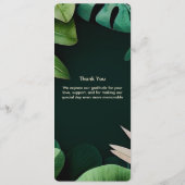 Topical Leaves Pattern | Kaart van het huwelijksme (Achterkant)