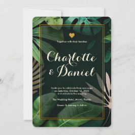 Topical Leaves Pattern | Uitnodiging tot weddensch