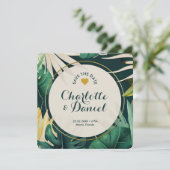 Topical Leaves Pattern | Weddenschap | Bespaar de  Kaart (Staand voorkant)