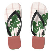 Topical Monstera Terracotta Pink Pset Teenslippers (Voetbed)
