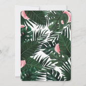 Topical Pink Flamingo Baby shower Bingo Kaart (Achterkant)