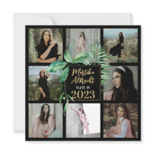 Topisch Leaf | Groen en zwart | Foto-Afstuderen