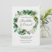 Topisch Waterverf Patroon | Uitnodiging tot wedden (Staand voorkant)