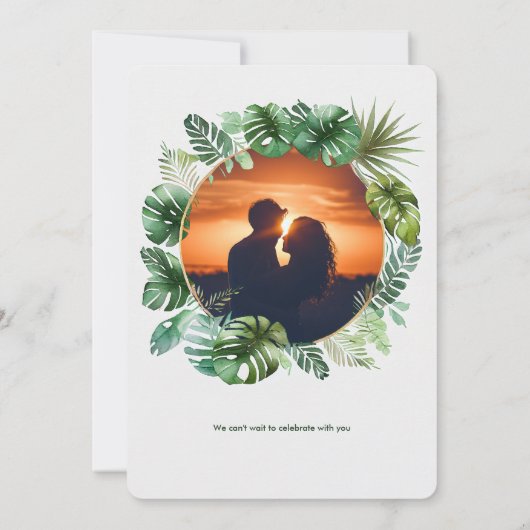 Topisch Waterverf Patroon | Uitnodiging tot wedden (Achterkant)