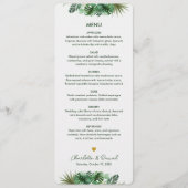 Topisch Waterverf Patroon | Weddenschap Menu (Voorkant)