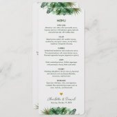 Topisch Waterverf Patroon | Weddenschap Menu (Voorkant / Achterkant)