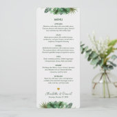 Topisch Waterverf Patroon | Weddenschap Menu (Staand voorkant)