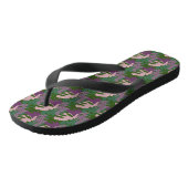 Topische Blad Monstera Paars Groen Teenslippers (Schuin)
