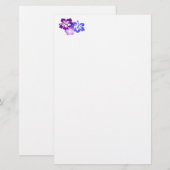 Topische Hibiscus-ventilator in blauw, Paars en Li Briefpapier (Voorkant / Achterkant)