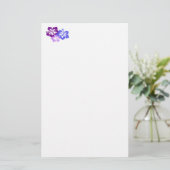 Topische Hibiscus-ventilator in blauw, Paars en Li Briefpapier (Staand voorkant)