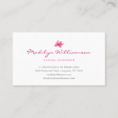 Topische roze Hibiscus Bloemen & Bladerdak Waterve Visitekaartje (Achterkant)