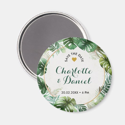 Topische Waterverf afdrukken | Weddenschap | Datum Magneet (Voorkant / Achterkant)