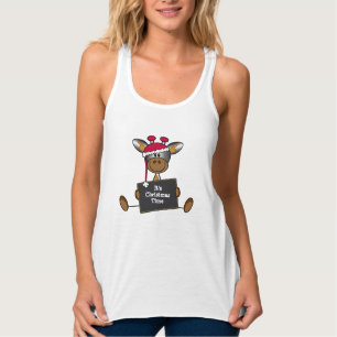 Topje met een schattig kerst-girafje tanktop