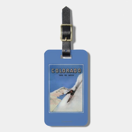 Topjes het Nation - Skiing Promotional Poster Bagagelabel (Voorkant verticaal)